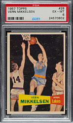 1957-1958 Topps Basketball #28 Vern Mikkelsen Rookie PSA EX-MT 6