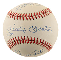 Hall of Fame and Star Multi-Signed Baseball with Mickey Mantle and Willie Mays - JSA