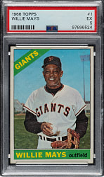 1966 Topps #1 Willie Mays PSA EX 5