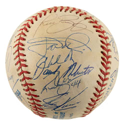 1999 Cleveland Indians Team-Signed Baseball with Jim Thome, Bartolo Colon, and Manny Ramirez