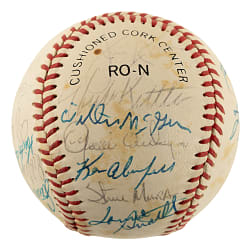 1982 St. Louis Cardinals World Champions Team-Signed Baseball with Ozzie Smith, Jim Kaat, and Bruce Sutter
