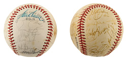 1977 and 1996 Cincinnati Reds Team-Signed Baseball Pair with Pete Rose, Tom Seaver, and Johnny Bench