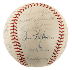 1969 Chicago Cubs Team-Signed Baseball with Banks, Williams, Durocher, and Jenkins