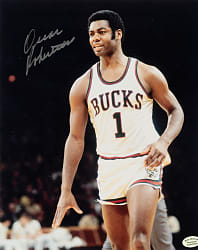 Basketball Hall of Famers and Stars Signed Photograph Collection (9) Including Larry Bird and Oscar Robertson