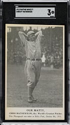 1913 Pastime Novelty "Our Matty" Christy Mathewson World Series Postcard SGC VG 3