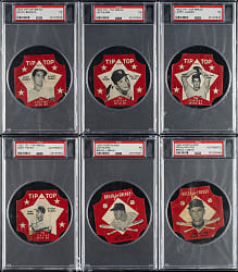 1947 to 1953 Northland and Tip Top Bread Labels PSA-Graded Collection (6)