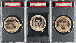 1953 and 1954 Dixie Lids PSA-Graded Trio: Preacher Roe, Allie Reynolds, and Gene Woodling