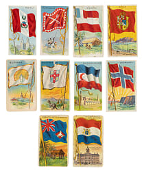 1910 T59 "Flags of All Nations" Complete and Near-Complete Set Pair (2 Sets, 364 Cards) Plus 219 Duplicates