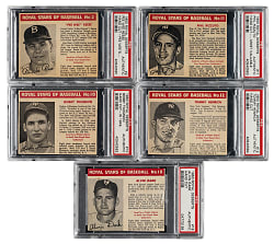 1950 Royal Desserts PSA Authentic Collection (5) Including Phil Rizzuto and Pee Wee Reese