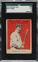 Lot # 1: 1915 E145 Cracker Jack #30 Ty Cobb SGC VG 3