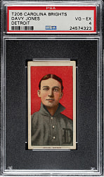 1909-1911 T206 White Border Davy Jones PSA VG-EX 4 - Carolina Brights Back