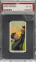 1909-1911 T206 White Border Spike Shannon PSA VG-EX 4