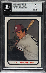 1981 TCMA Rochester Red Wings #15 Cal Ripken Jr. BGS NM-MT 8 - Pre-Rookie!