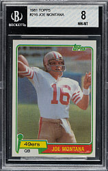 1981 Topps Football #216 Joe Montana Rookie BGS NM-MT 8