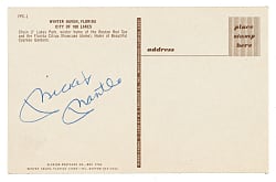Mickey Mantle Signed 1953-1955 Dormand Postcard Yankee Stadium - JSA