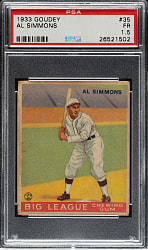 1933 R319 Goudey #35 Al Simmons PSA FAIR 1.5