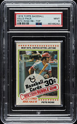 1978 Topps Unopened Cello Pack PSA MINT 9 - Pete Rose Record Breaker on Top
