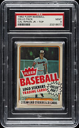 1982 Fleer Unopened Cello Pack PSA MINT 9 - Cal Ripken Jr. Rookie on Top