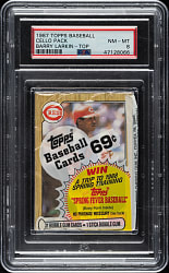 1987 Topps Unopened Cello Pack PSA NM-MT 8 - Barry Larkin Rookie on Top
