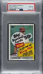 1985 Topps Unopened Cello Pack PSA NM-MT 8 - Steve Carlton on Top