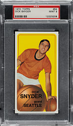 1970-1971 Topps Basketball #64 Dick Snyder PSA MINT 9