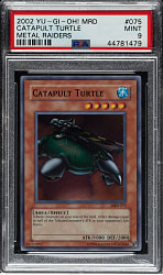 2002 Yu-Gi-Oh! Metal Raiders #075 Catapult Turtle Super Rare Holographic PSA MINT 9