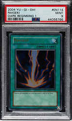 2004 Yu-Gi-Oh! Dark Beginning 1 #EN114 Raigeki Ultra Rare Holographic PSA MINT 9