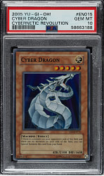 2005 Yu-Gi-Oh! Cybernetic Revolution #EN015 Cyber Dragon Super Rare Holographic PSA GEM MINT 10
