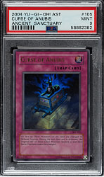 2004 Yu-Gi-Oh! Ancient Sanctuary #105 Curse of Anubis Ultra Rare Holographic PSA MINT 9