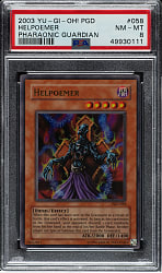 2003 Yu-Gi-Oh! Pharaoinic Guardian #058 Helpoemer Ultra Rare Holographic PSA NM-MT 8