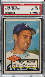 1952 Topps #274 Ralph Branca PSA VG-EX 4