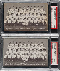 1947-1966 Exhibits 1951 New York Giants Team PSA-Graded Pair - Willie Mays Rookie Year and National League Champions