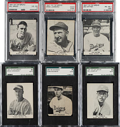 1947 Tip Top Bread PSA- and SGC-Graded Collection (6) Including Ernie Lombardi