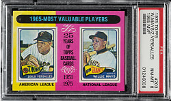 1975 Topps #203 Willie Mays/Versalles MVP PSA NM-MT 8