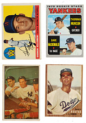 1953 to 1970 Topps and Bowman Hall of Fame and Star Collection (12) Including Berra, Mantle, and Munson Rookie