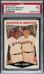 1960 Topps #7 Master & Mentor with Willie Mays PSA NM 7