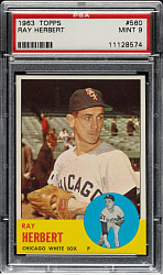 1963 Topps #560 Ray Herbert PSA MINT 9