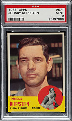 1963 Topps #571 Johnny Klippstein PSA MINT 9