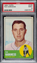 1963 Topps #436 Tim Harkness PSA MINT 9