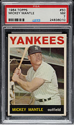 1964 Topps #50 Mickey Mantle PSA NM 7