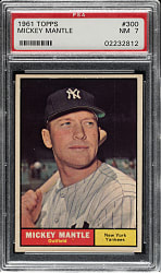 1961 Topps #300 Mickey Mantle PSA NM 7