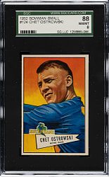 1952 Bowman Small Football #124 Chet Ostrowski SGC NM/MT 88