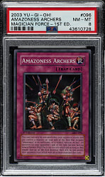 2003 Yu-Gi-Oh! Magician Force 1st Edition #096 Amazoness Archers Super Rare Holographic PSA NM-MT 8