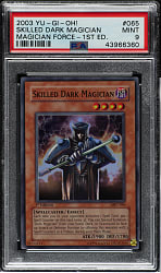 2003 Yu-Gi-Oh! Magician Force 1st Edition #065 Skilled Dark Magician Super Rare Holographic PSA MINT 9
