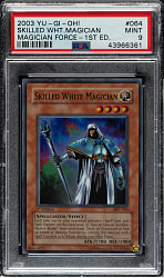 2003 Yu-Gi-Oh! Magician Force 1st Edition #064 Skilled White Magician Super Rare Holographic PSA MINT 9