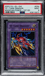 2003 Yu-Gi-Oh! Magician Force 1st Edition #054 YZ-Tank Dragon Super Rare Holographic PSA MINT 9
