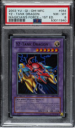 2003 Yu-Gi-Oh! Magician Force 1st Edition #054 YZ-Tank Dragon Super Rare Holographic PSA NM-MT 8