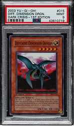 2003 Yu-Gi-Oh! Dark Crisis 1st Edition #015 Different Dimension Dragon Super Rare Holographic PSA MINT 9