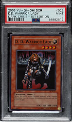 2003 Yu-Gi-Oh! Dark Crisis 1st Edition #027 D.D Warrior Lady Super Rare Holographic PSA MINT 9