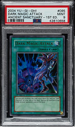 2004 Yu-Gi-Oh! Ancient Sanctuary 1st Edition #095 Dark Magic Attack Ultra Rare Holographic PSA MINT 9